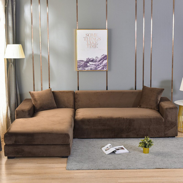 Stretch Velvet Sofa Cover with Pet Hair and Stain Protection
