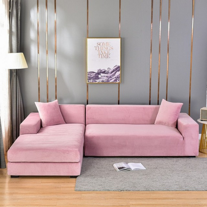 Stretch Velvet Sofa Cover with Pet Hair and Stain Protection