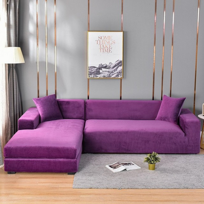 Stretch Velvet Sofa Cover with Pet Hair and Stain Protection