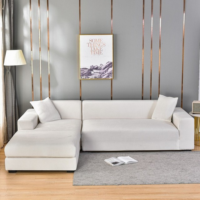 Stretch Velvet Sofa Cover with Pet Hair and Stain Protection