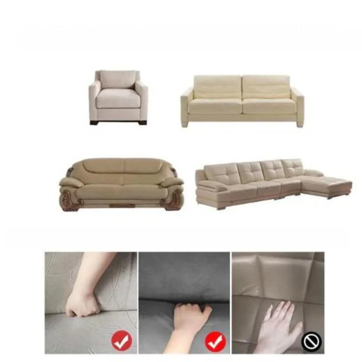 Stretch Velvet Sofa Cover with Pet Hair and Stain Protection