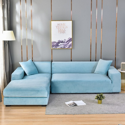 Stretch Velvet Sofa Cover with Pet Hair and Stain Protection