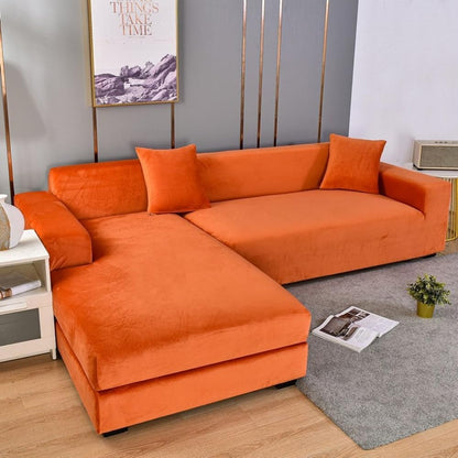 Stretch Velvet Sofa Cover with Pet Hair and Stain Protection