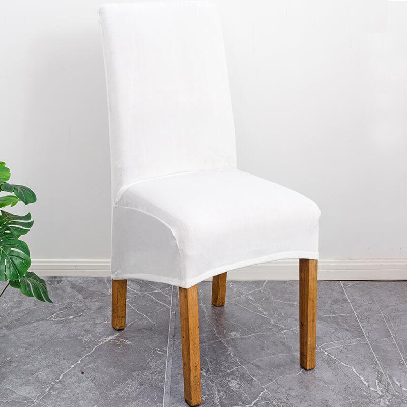 Stretch Velvet XL Dining Chair Covers Set of 4 with Elastic Fit