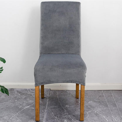 Stretch Velvet XL Dining Chair Covers Set of 4 with Elastic Fit