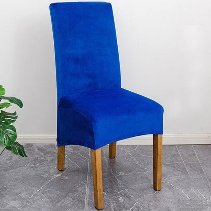 Stretch Velvet XL Dining Chair Covers Set of 4 with Elastic Fit