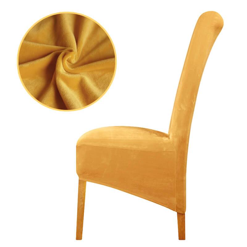 Stretch Velvet XL Dining Chair Covers Set of 4 with Elastic Fit