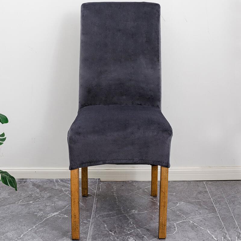 Stretch Velvet XL Dining Chair Covers Set of 4 with Elastic Fit