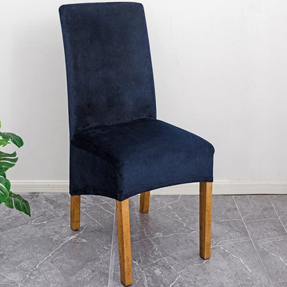 Stretch Velvet XL Dining Chair Covers Set of 4 with Elastic Fit