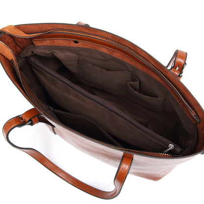 Stylish Vegan Leather Handbag with Roomy Interior