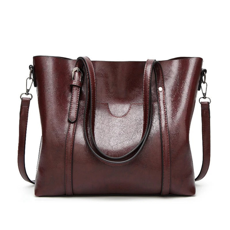 Stylish Vegan Leather Handbag with Roomy Interior