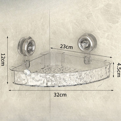 Suction Cup Corner Bathroom Shelf with Dual Storage Levels