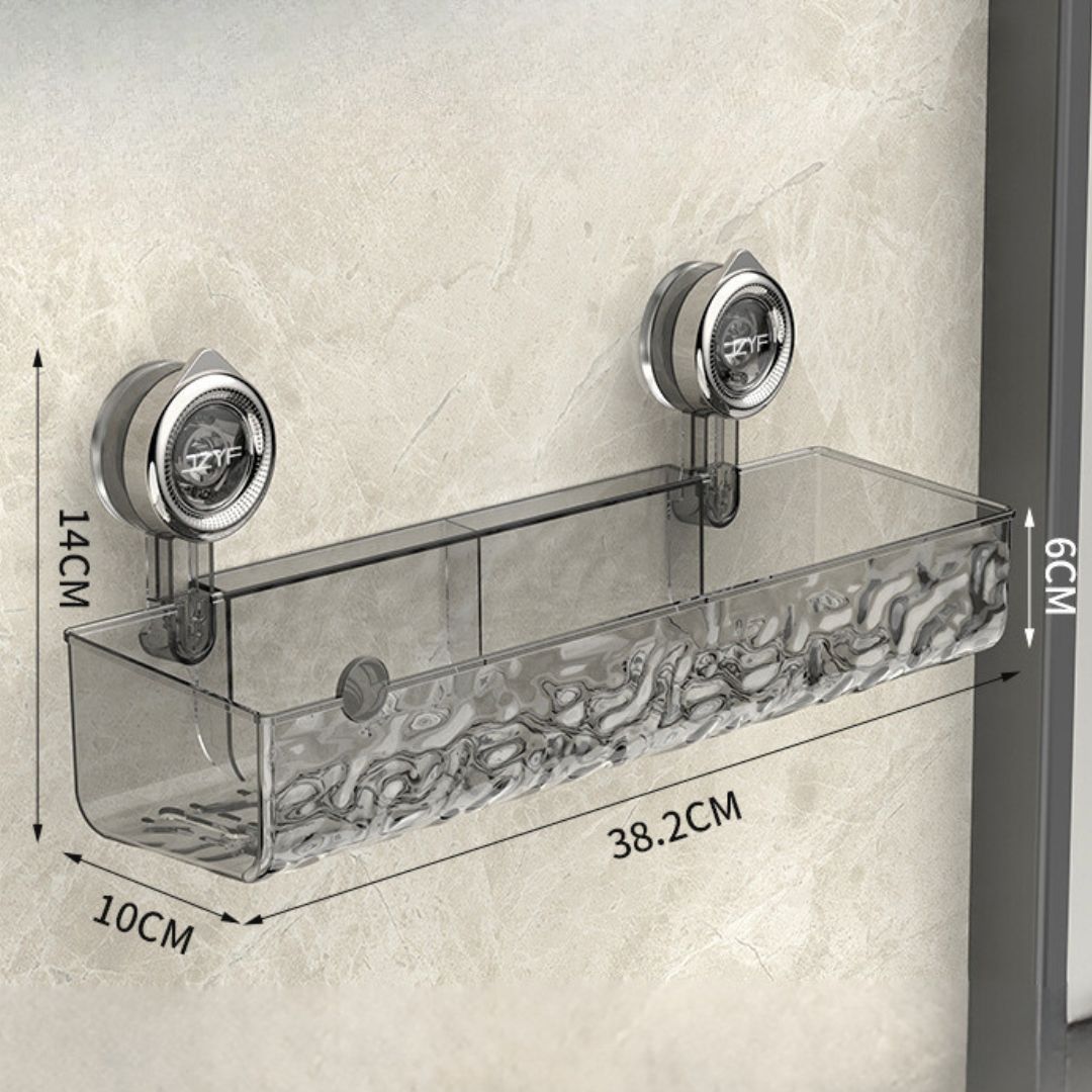 Suction Cup Corner Bathroom Shelf with Dual Storage Levels