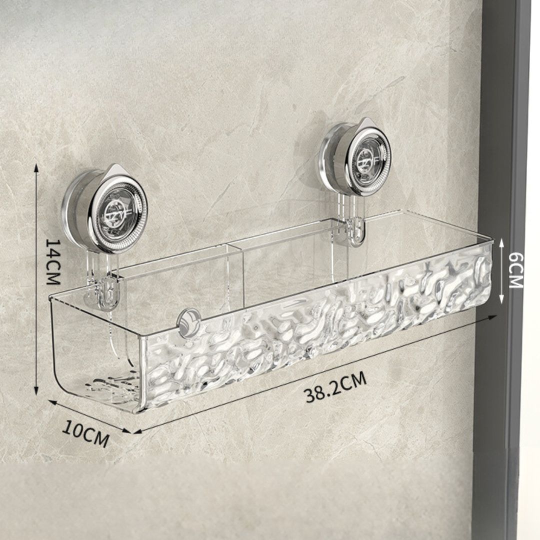 Suction Cup Corner Bathroom Shelf with Dual Storage Levels