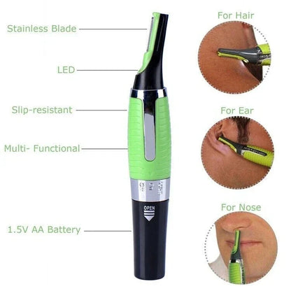 Super Precision Facial Hair Trimmer LED Eyebrow Body Groomer