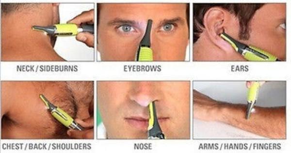 Super Precision Facial Hair Trimmer LED Eyebrow Body Groomer