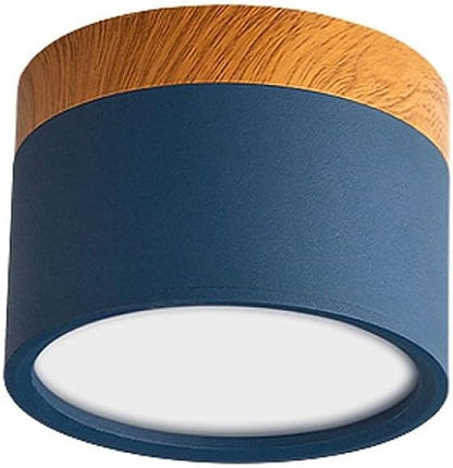 Surface Mounted LED Downlight 12W Wood Grain Three Color Ceiling Light
