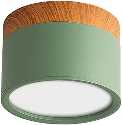 Surface Mounted LED Downlight 12W Wood Grain Three Color Ceiling Light