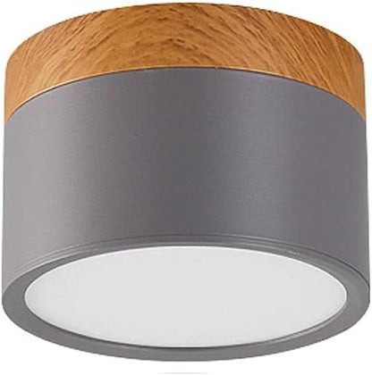 Surface Mounted LED Downlight 12W Wood Grain Three Color Ceiling Light