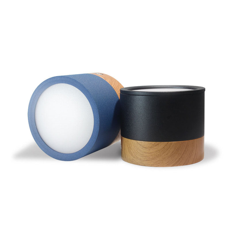 Surface Mounted LED Downlight 12W Wood Grain Three Color Ceiling Light
