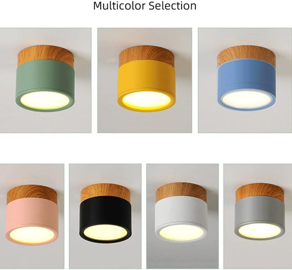 Surface Mounted LED Downlight 12W Wood Grain Three Color Ceiling Light