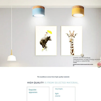 Surface Mounted LED Downlight 12W Wood Grain Three Color Ceiling Light