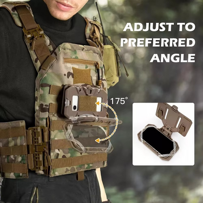 Tactical MOLLE Phone Holder with Fold-Out Navigation Panel