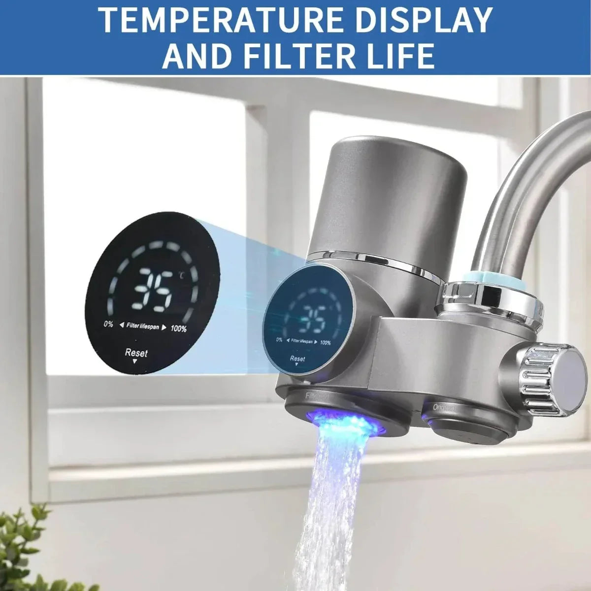 Tap Water Filter with LED Display and Advanced Multi-Layer Filtration