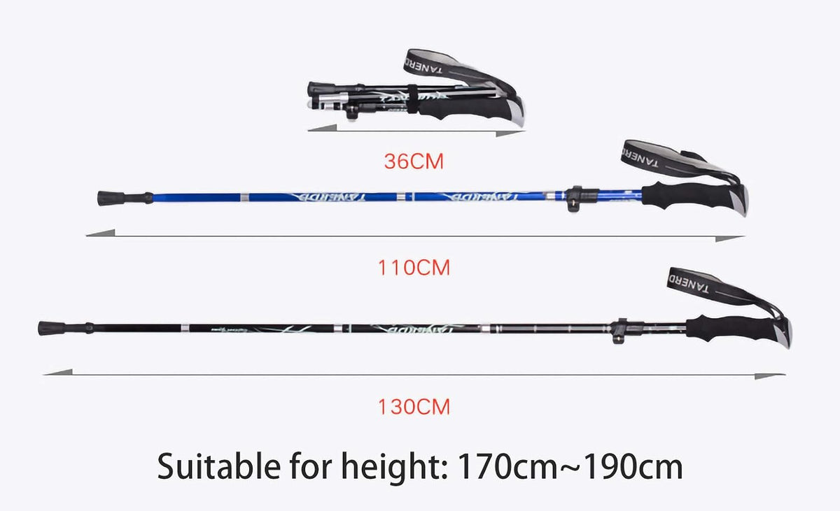 Telescopic Foldable Hiking Walking Poles with Adjustable Length