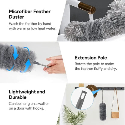 Telescopic Microfiber Dust Duster Extendable Cleaning Brush
