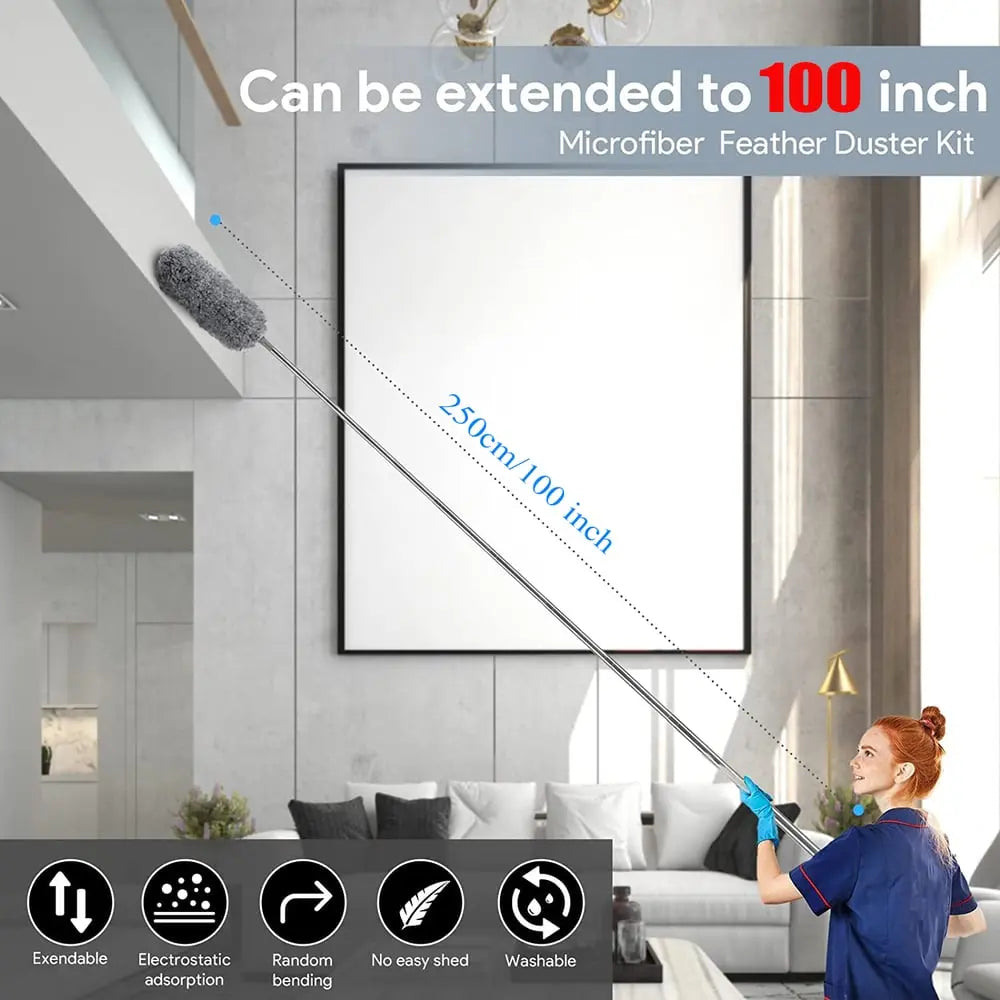 Telescopic Microfiber Dust Duster Extendable Cleaning Brush