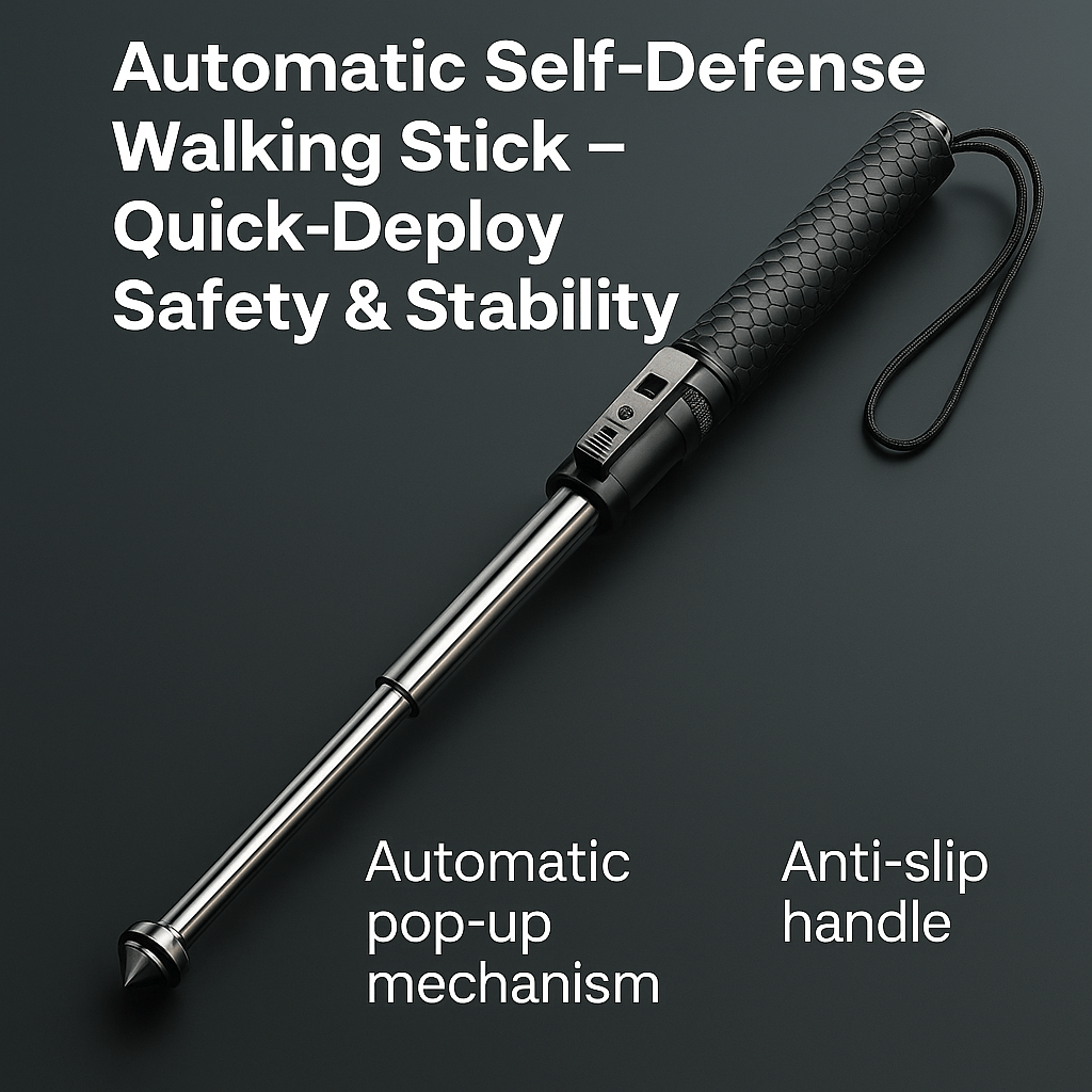 Telescopic Walking Stick with Quick Deploy Stability Support