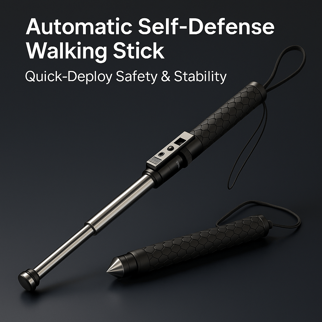 Telescopic Walking Stick with Quick Deploy Stability Support