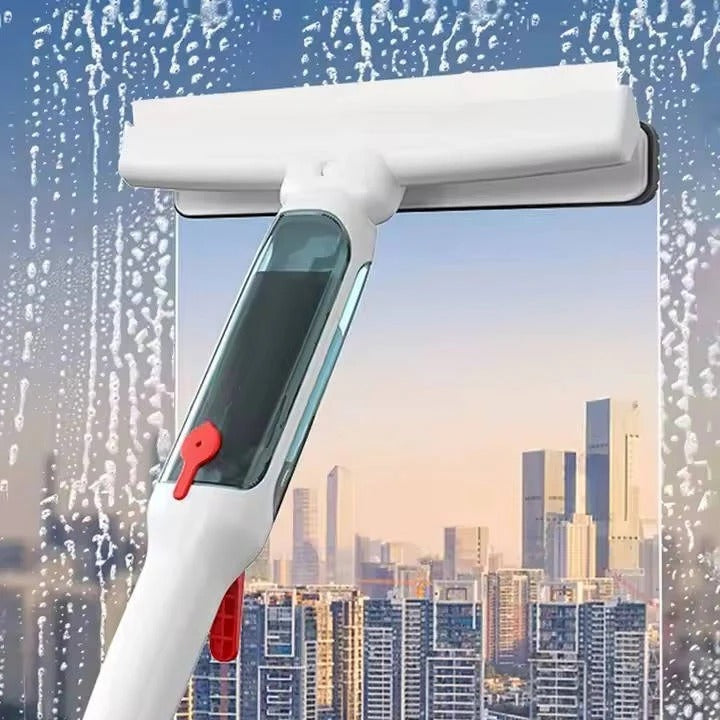 Telescopic Window Cleaner with Spray Bottle and Squeegee