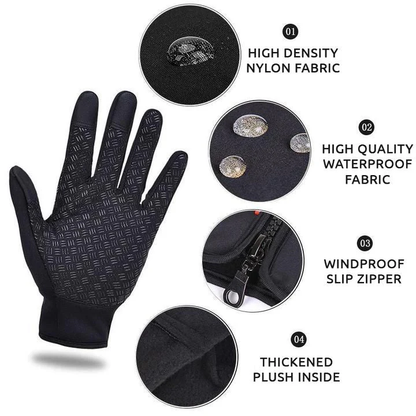 Thermal Fleece Lined Winter Gloves for Cycling Skiing and Outdoor Use