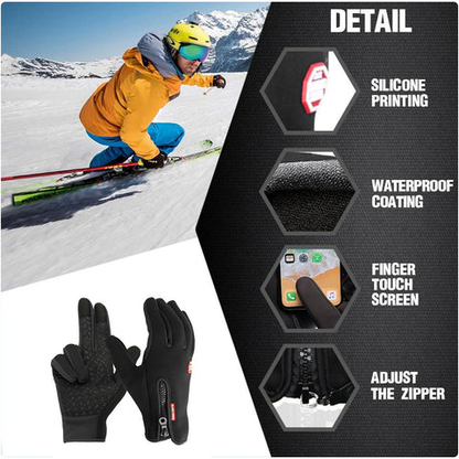 Thermal Fleece Lined Winter Gloves for Cycling Skiing and Outdoor Use