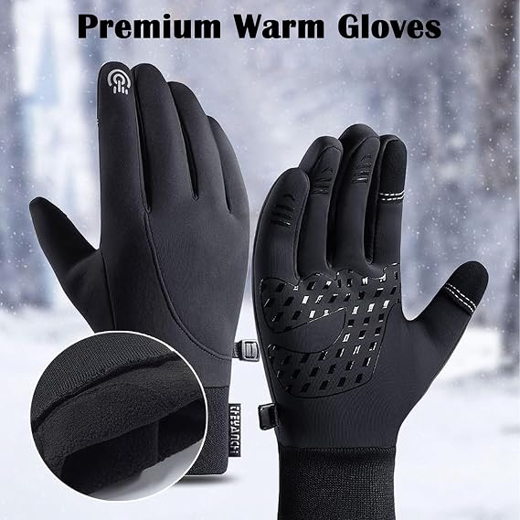 Thermal Waterproof Gloves for Winter Outdoor Activities with Touchscreen Finger Tips