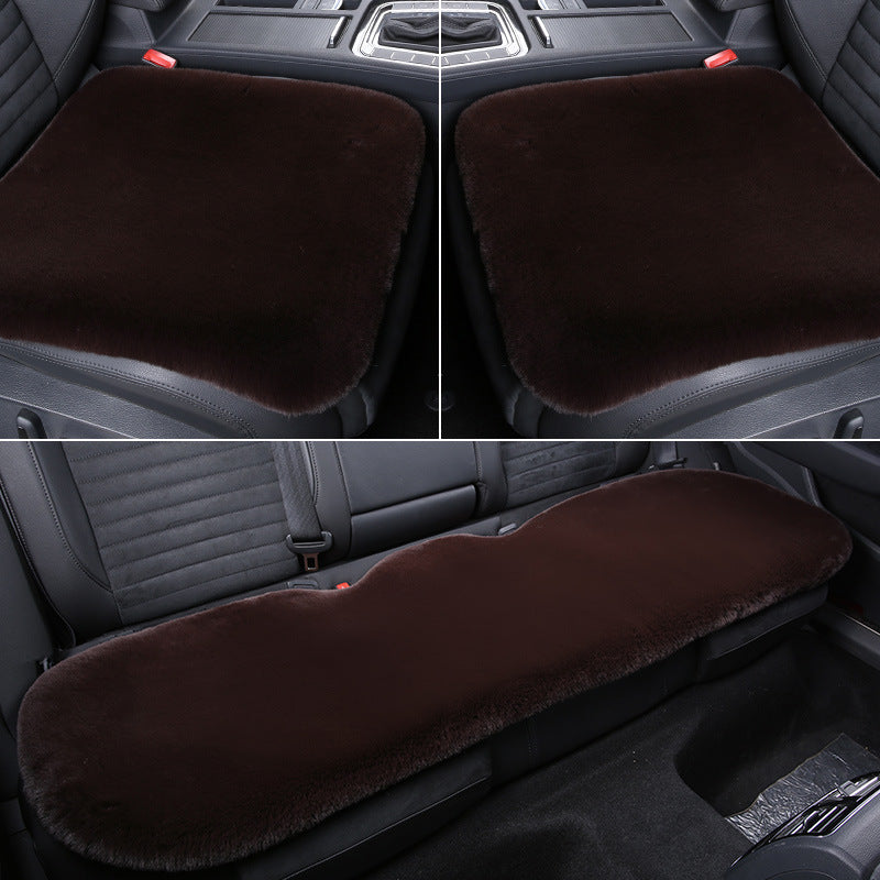 Thick Rabbit Plush Winter Car Seat Cushion Backless Design