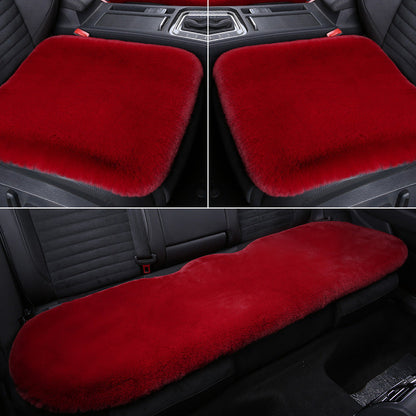 Thick Rabbit Plush Winter Car Seat Cushion Backless Design