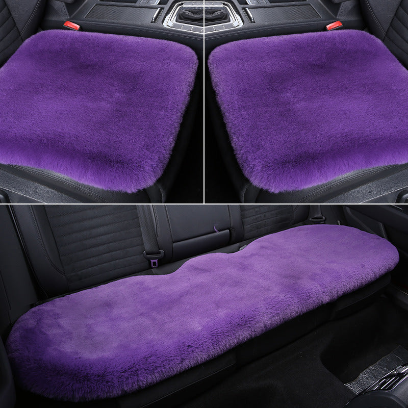 Thick Rabbit Plush Winter Car Seat Cushion Backless Design