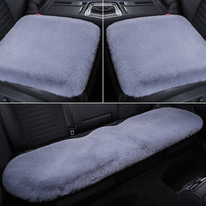 Thick Rabbit Plush Winter Car Seat Cushion Backless Design