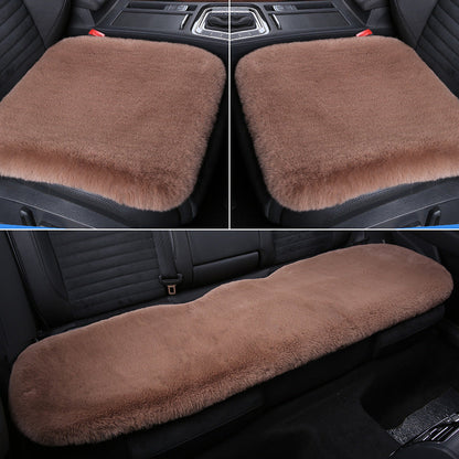Thick Rabbit Plush Winter Car Seat Cushion Backless Design