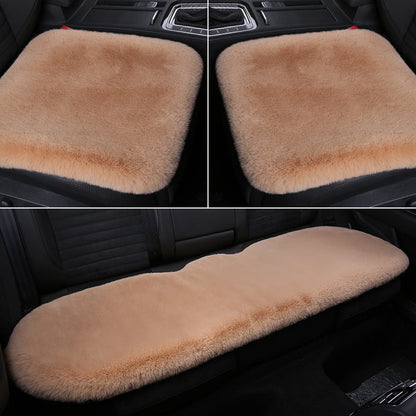 Thick Rabbit Plush Winter Car Seat Cushion Backless Design