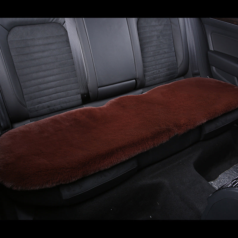 Thick Rabbit Plush Winter Car Seat Cushion Backless Design