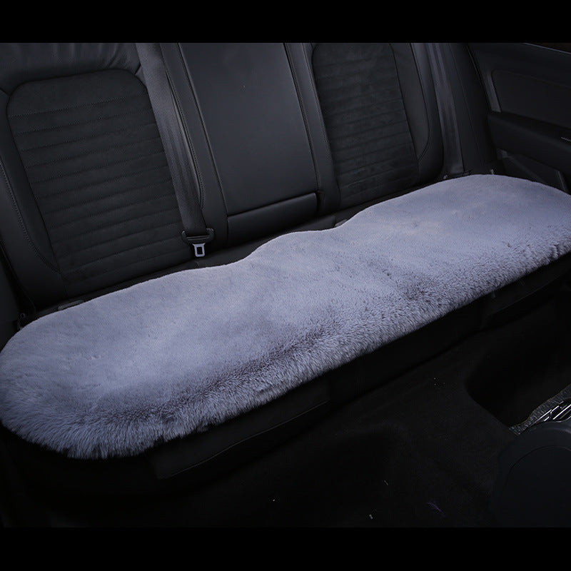 Thick Rabbit Plush Winter Car Seat Cushion Backless Design