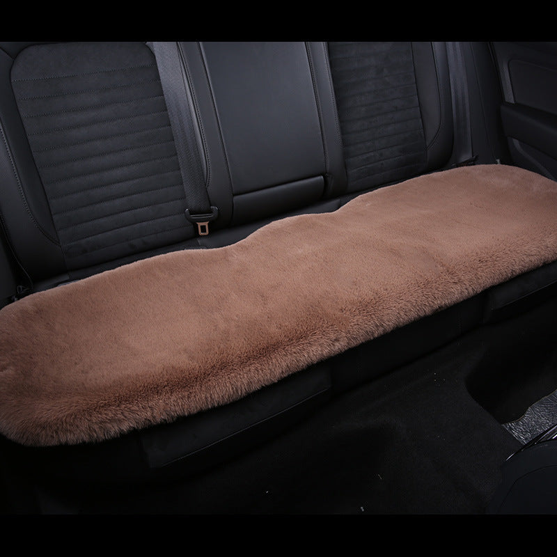 Thick Rabbit Plush Winter Car Seat Cushion Backless Design