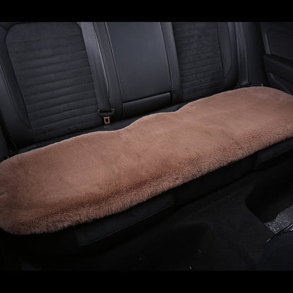 Thick Rabbit Plush Winter Car Seat Cushion Backless Design
