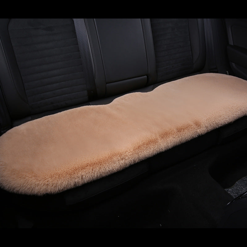 Thick Rabbit Plush Winter Car Seat Cushion Backless Design