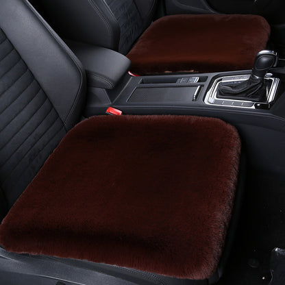 Thick Rabbit Plush Winter Car Seat Cushion Backless Design