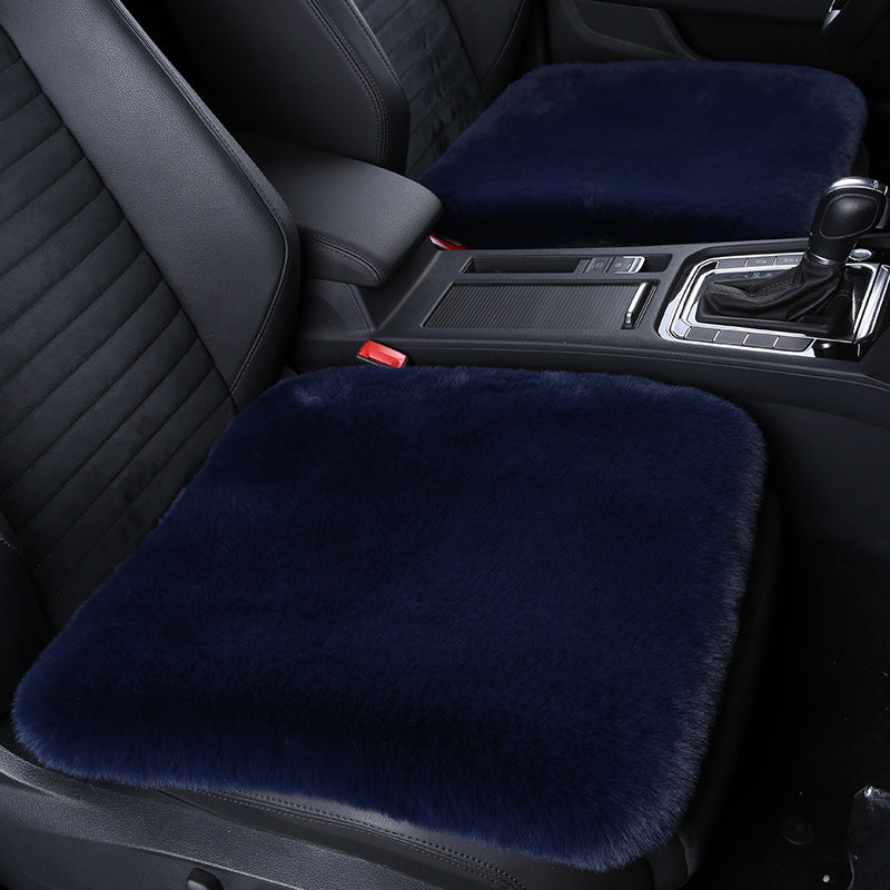 Thick Rabbit Plush Winter Car Seat Cushion Backless Design